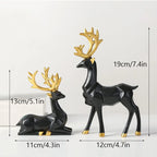 NORTHEUINS Golden Couple Deer Figurine
