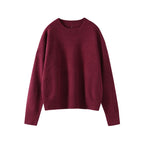 Classic Knit Pullover - Solid Round Neck Sweater