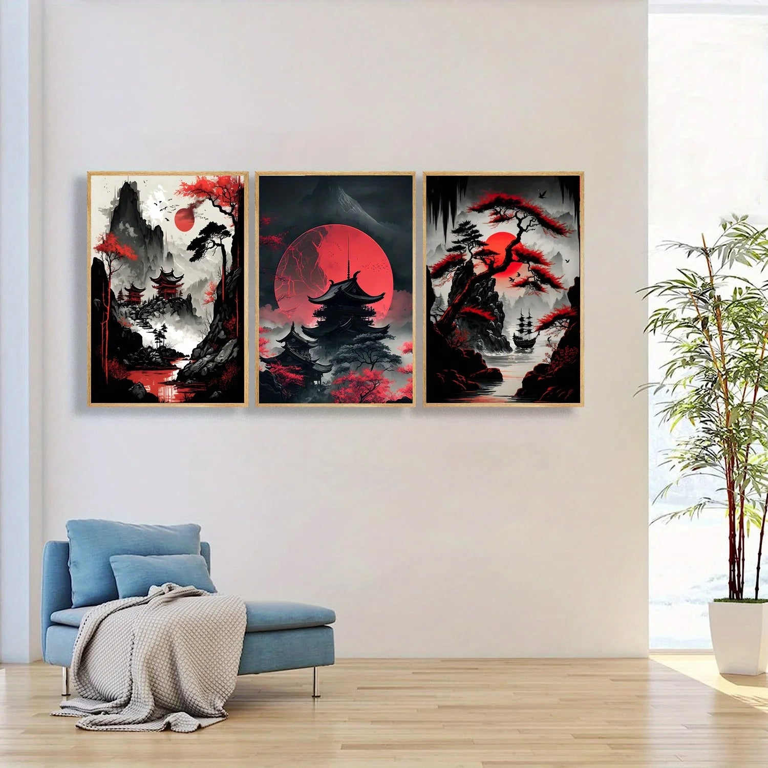 Black & Red Vintage Ink Art Posters for Living Room Decor