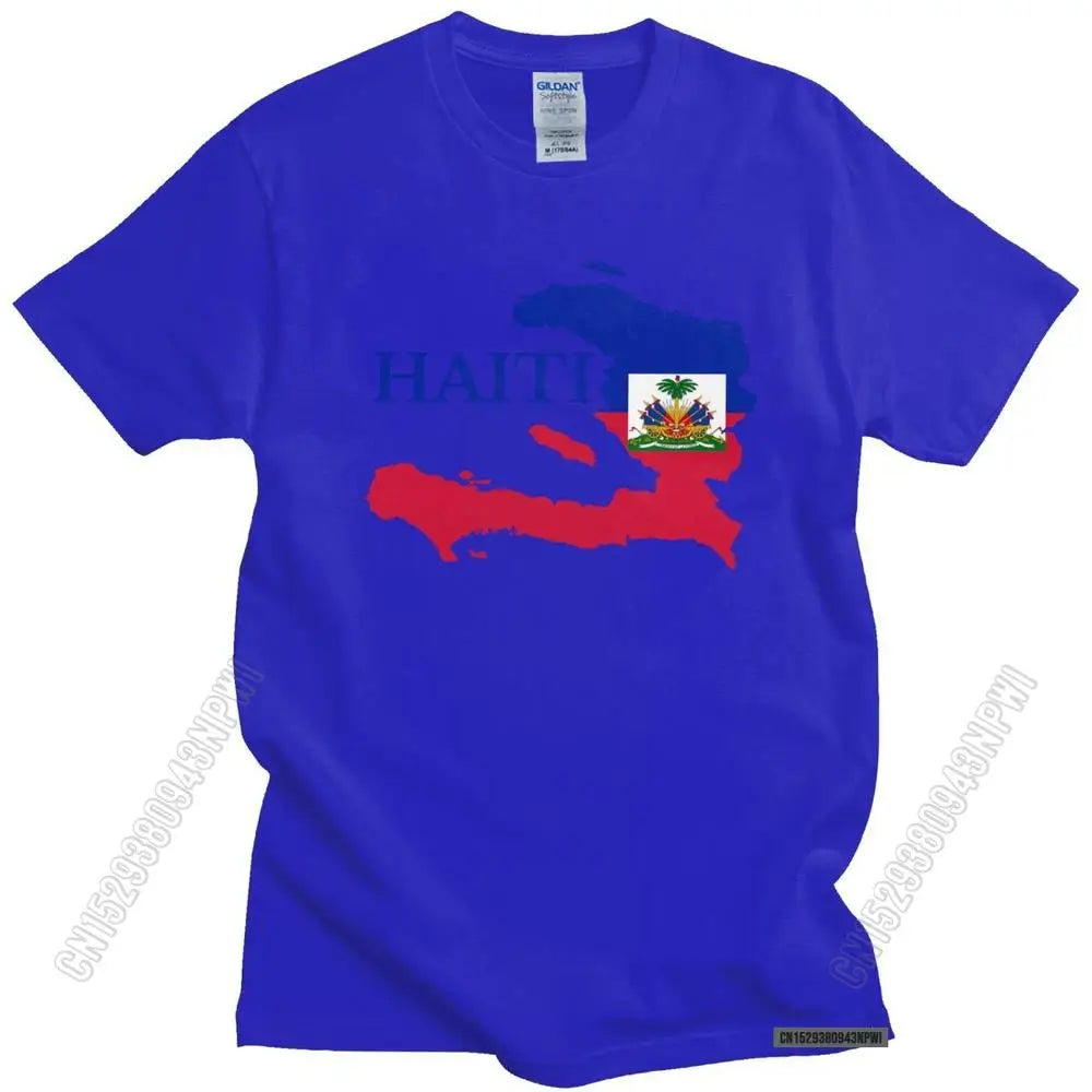 Cool Men's Haiti Map Flag T Shirt