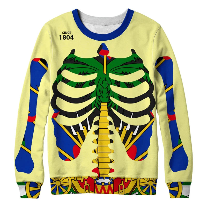 Haiti Flag Pattern Hoodie – Unisex
