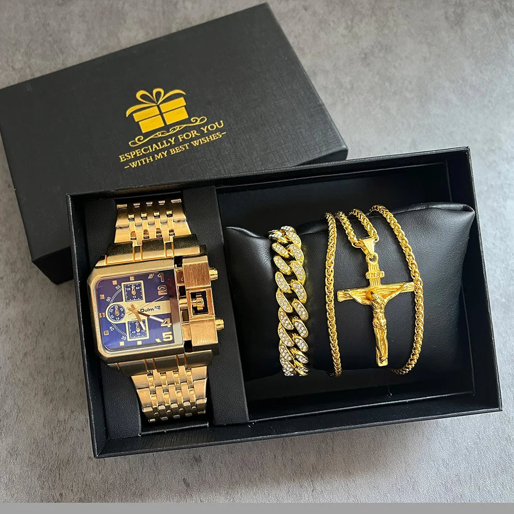 Men’s Luxury Watch & Jewelry Gift Set