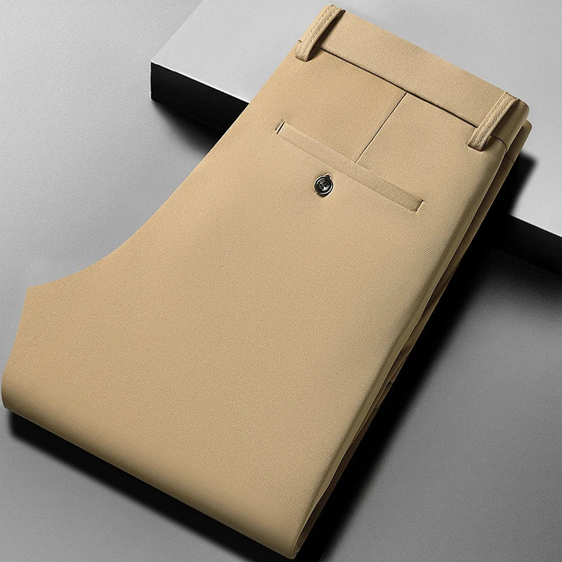 Men's Summer Pants Thin Straight No Trace No Ironing