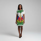 🇭🇹 Haiti Heritage Summer Dress – Women's Short-Sleeved Jumpsuit Suit