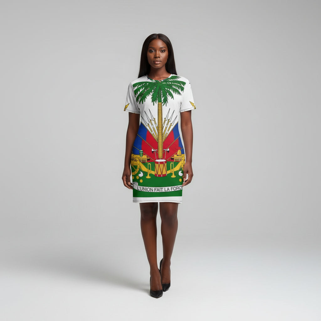 🇭🇹 Haiti Heritage Summer Dress – Women's Short-Sleeved Jumpsuit Suit