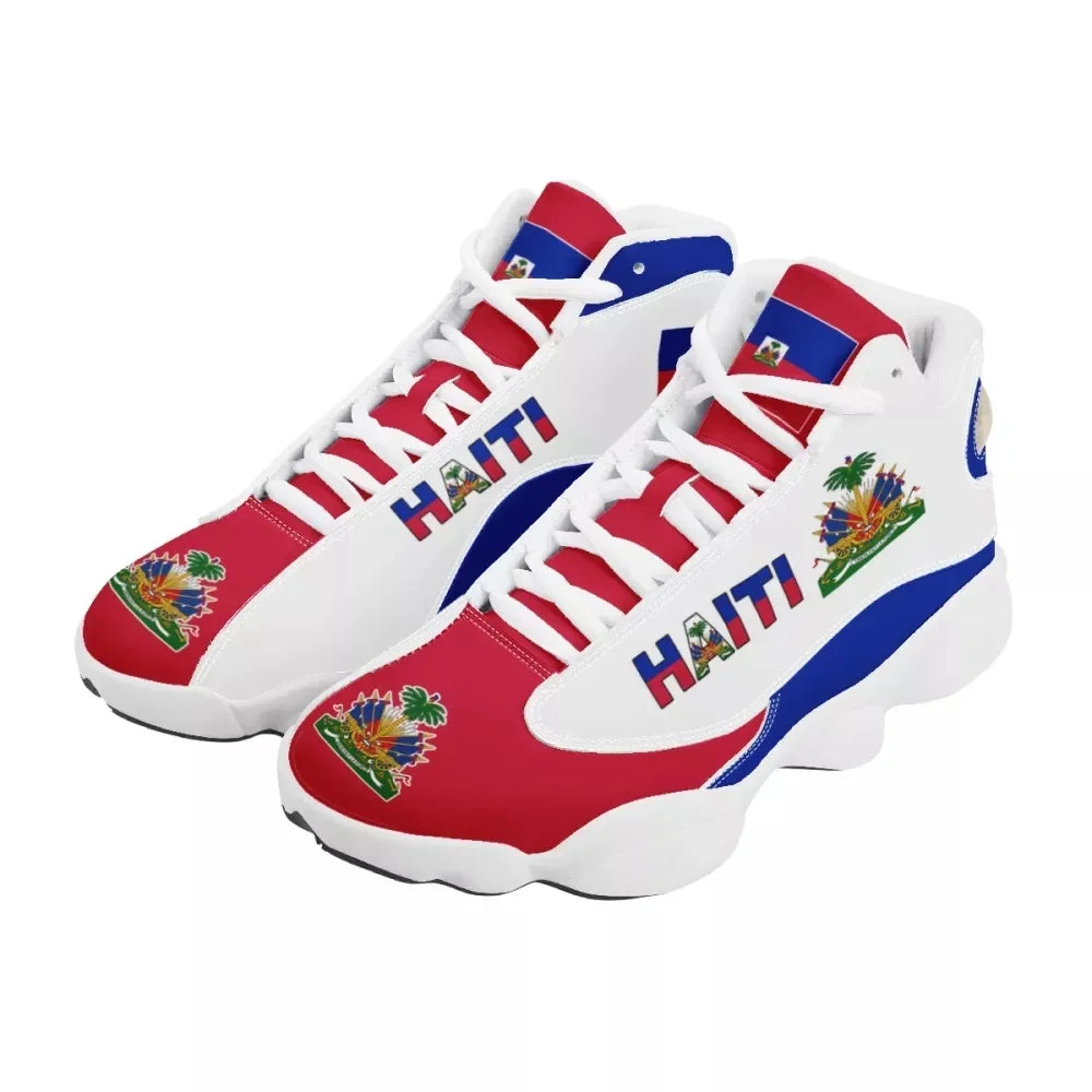Men’s Haiti Flag High-Top Basketball Sneakers