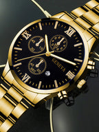Men's 4-Piece Gold Jewelry Set – Roman Watch