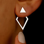 Retro Geometric Triangle Stud Earrings – Minimalist Fashion Jewelry for Women