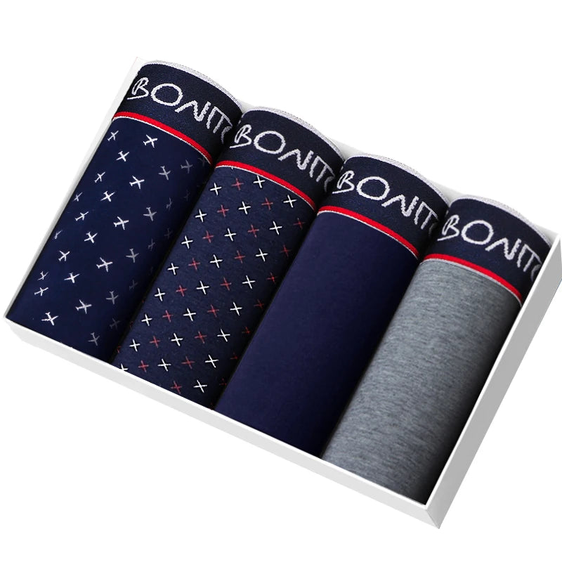 4PCS Men’s Premium Cotton Boxer Shorts
