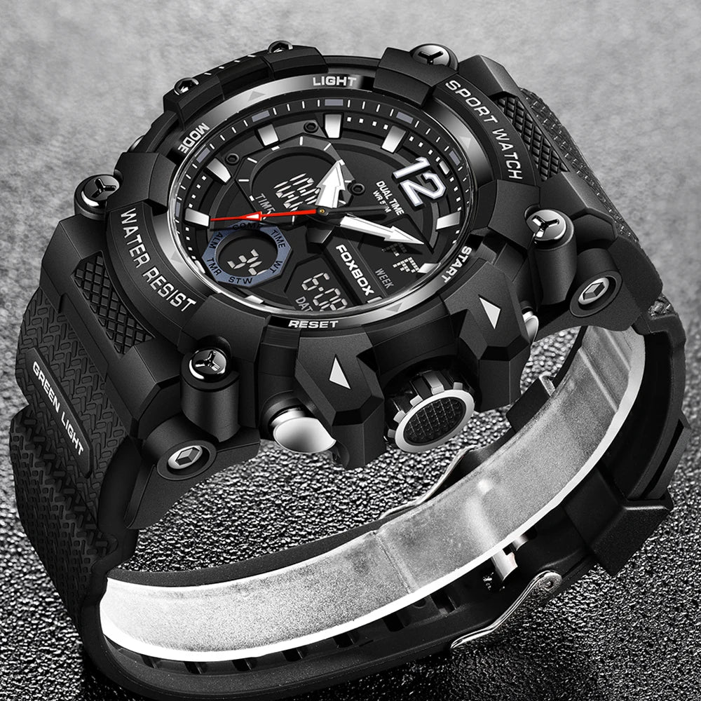 Men’s Fashion Sport Watch – 50M Waterproof, Shock Resistant LED Alarm