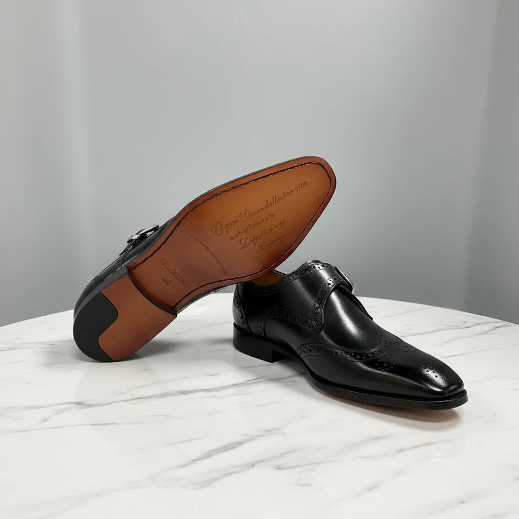 Luxury Men’s Monk Strap Oxfords – Italian