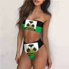 Haitian Flag Bikini Set – Bandeau-Style Women's Swimsuit