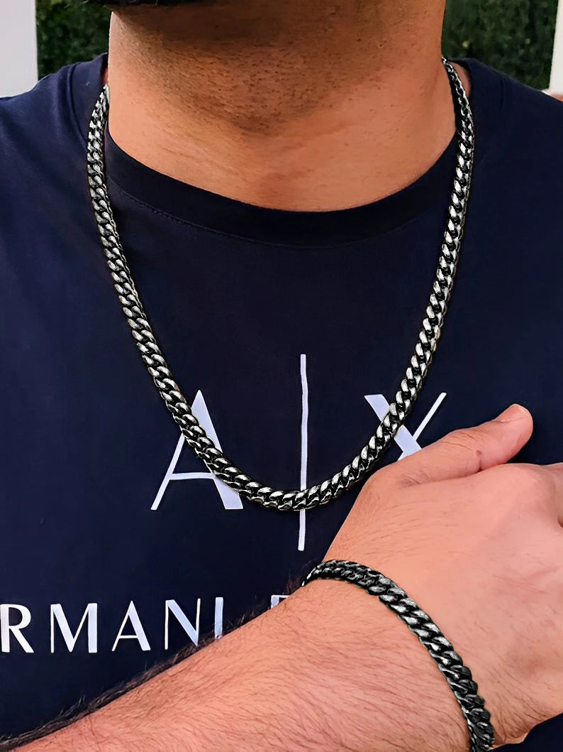 3PCS Stainless Steel Jewelry Set – Bracelet, Necklace & Ring | Unisex