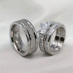 Silver Couple Ring Set