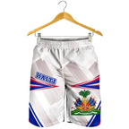 3D Haiti Flag Men's Hawaiian Beach Shorts