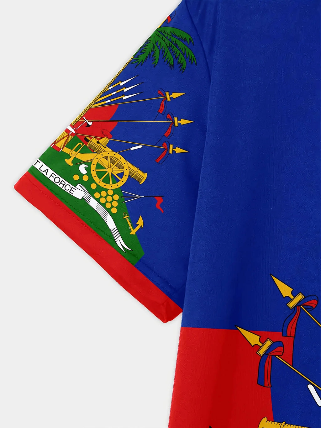 Men’s Haitian Flag T-Shirt – Vibrant Multi-Color Casual Polyester Tee, Regular Fit