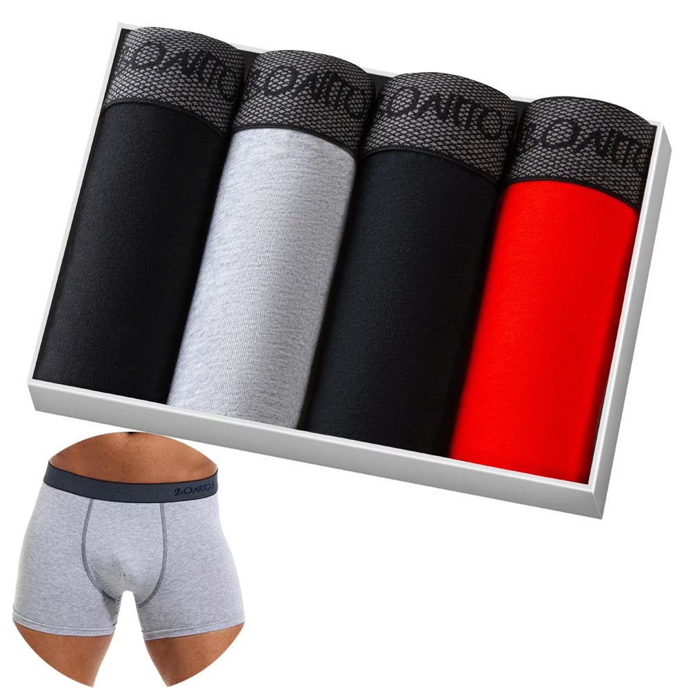 4PCS Men’s Premium Cotton Boxer Shorts