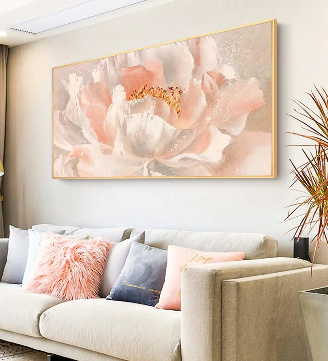 Large Hand-Painted Abstract Oil Painting