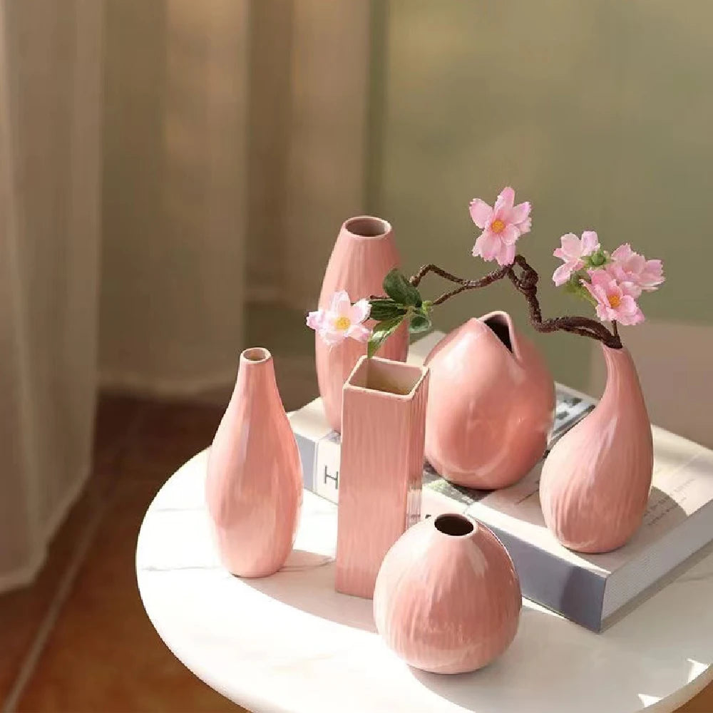 Simple Ceramic Hydroponic Vase – Small Decorative Plant Pot for Living Room & Dining Table