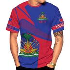 Men's 3D Haiti Emblem T-Shirt – Custom Summer Graphic Tee