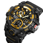 Men’s Dual Time Sport Watch – 50m Waterproof, Shock Resistant Digital Watch