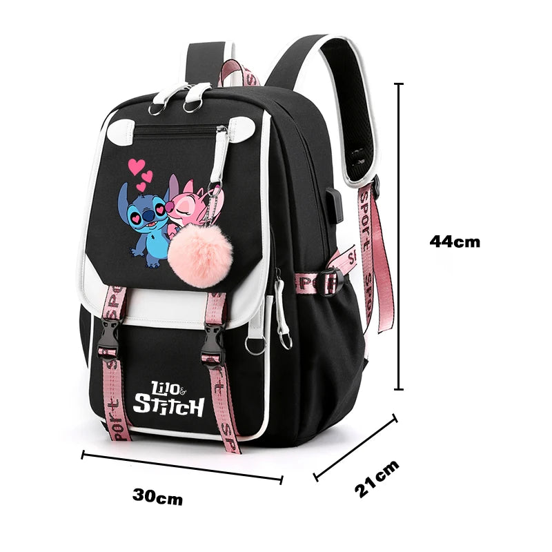 Lilo & Stitch Adventure Backpack – Cartoon Print School Bag for Teens, Kids