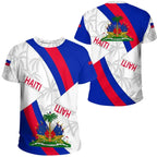 Haiti Island Caribbean Map & Flag 3D Graphic T-Shirt
