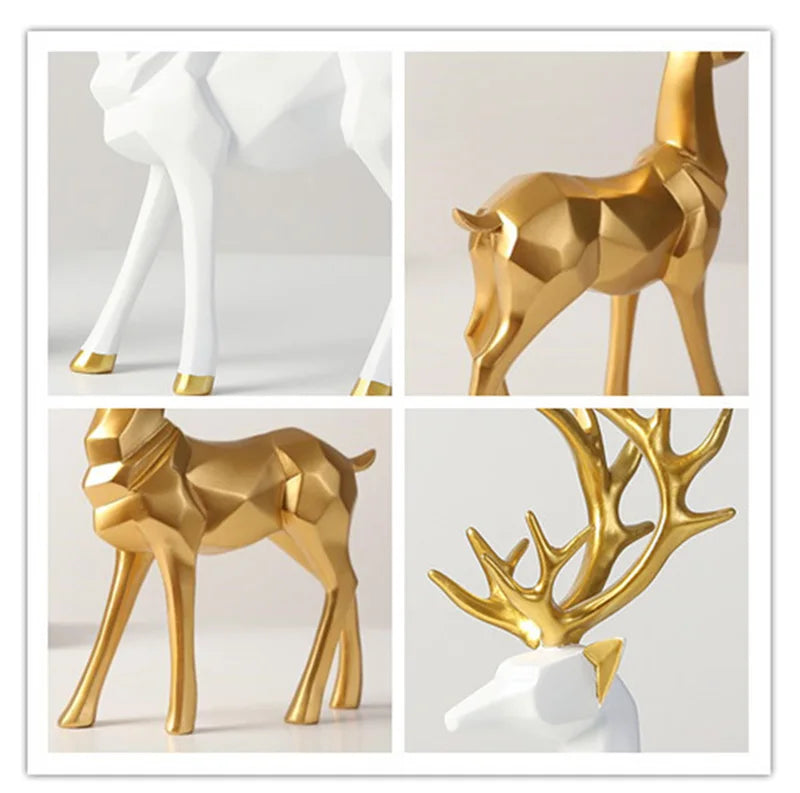 NORTHEUINS Golden Couple Deer Figurine