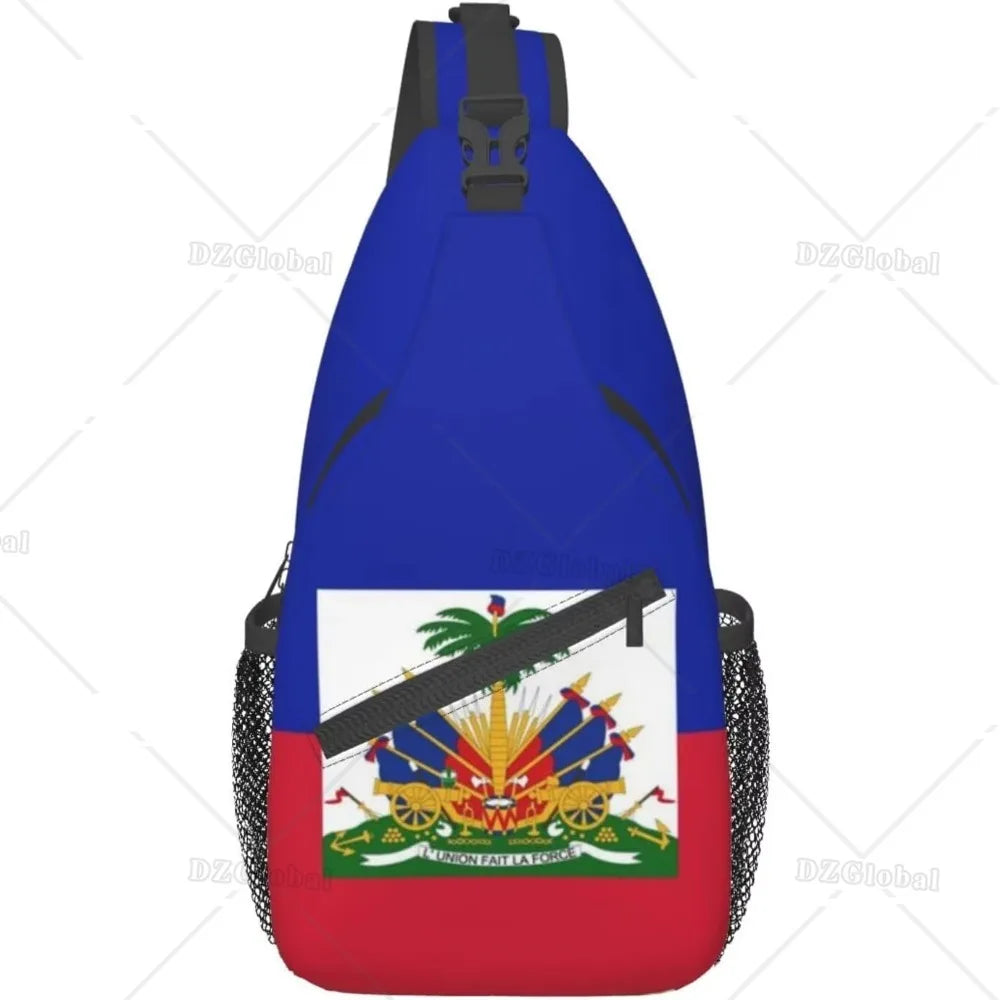 Haitian Flag Sling Backpack