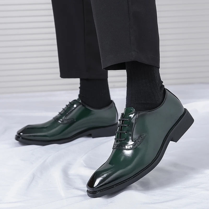 Men's Shiny Emerald Dress Shoes