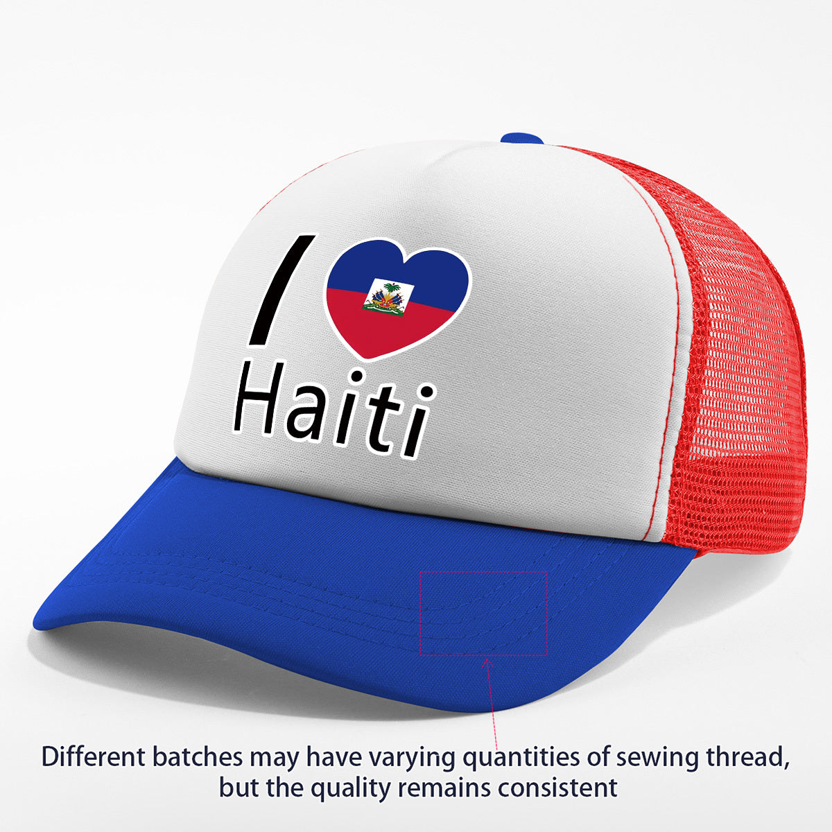 Show your pride in style with the “I Love Haiti” Patriotic Trucker