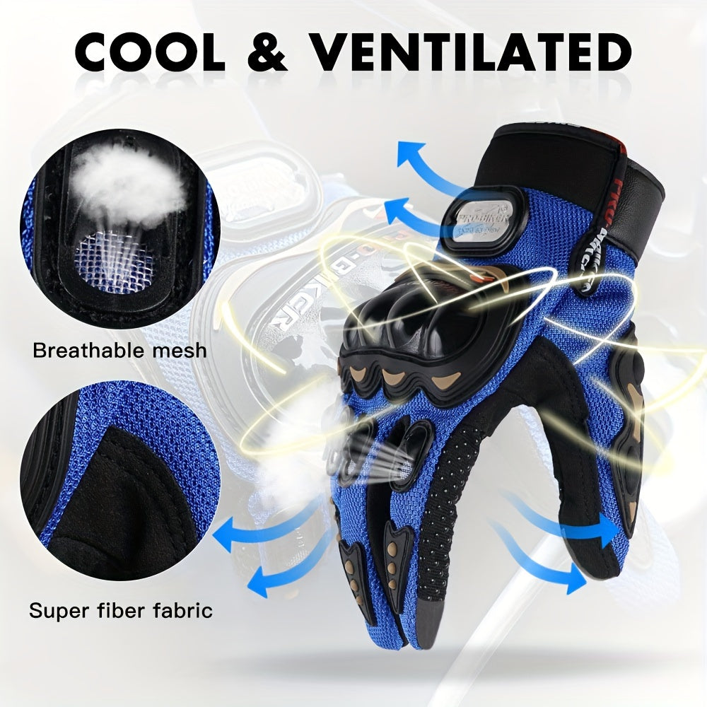 Unisex Four-Season Touchscreen Gloves - Breathable Motorcycle & Cycling Gloves