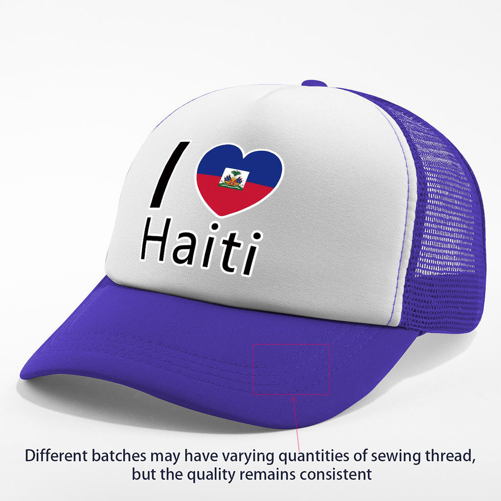 Show your pride in style with the “I Love Haiti” Patriotic Trucker