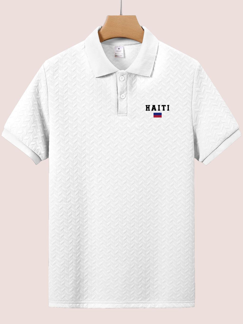 Men's Slim Fit Haiti Flag Shirt – Breathable, Stretchy & Casual