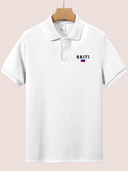 Men's Slim Fit Haiti Flag Shirt – Breathable, Stretchy & Casual