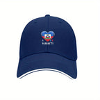 Haiti Flag Heart Baseball Cap – Adjustable for men and women