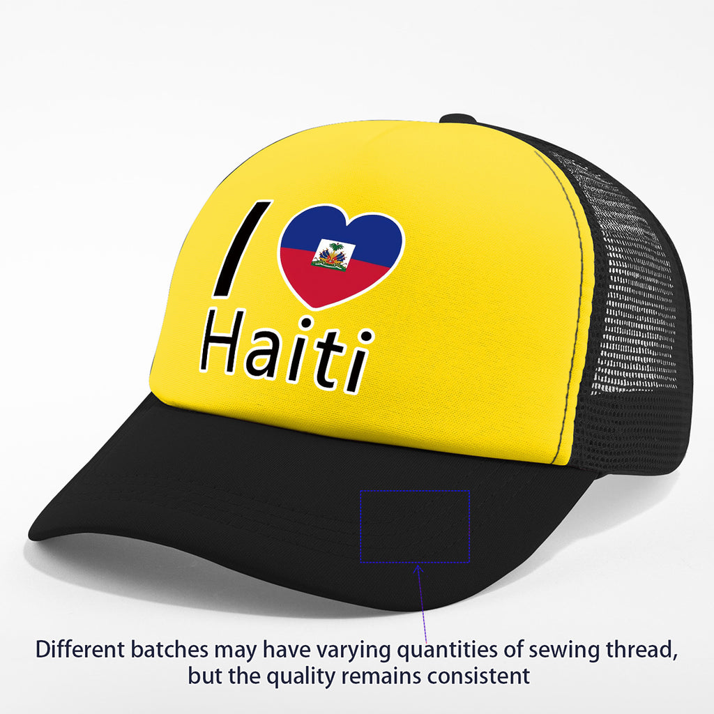Show your pride in style with the “I Love Haiti” Patriotic Trucker