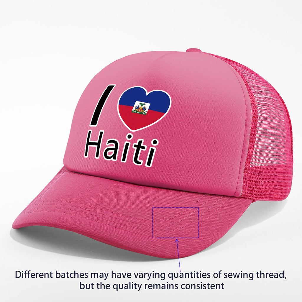 Show your pride in style with the “I Love Haiti” Patriotic Trucker