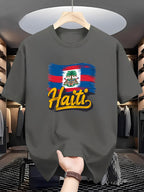 Men's Casual Haiti Graphic Print T-Shirt