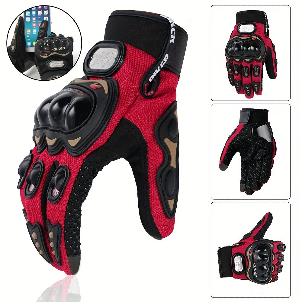 Unisex Four-Season Touchscreen Gloves - Breathable Motorcycle & Cycling Gloves