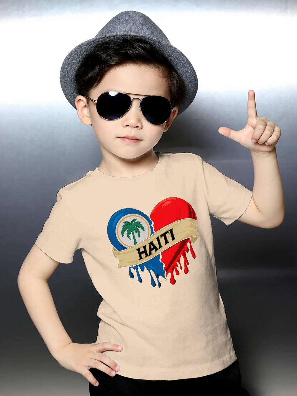 Haiti Youngsters' Casual Short-Sleeve T-Shirt - Round Neck, Summer Ready