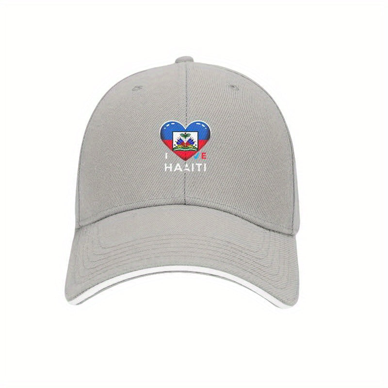 Haiti Flag Heart Baseball Cap – Adjustable for men and women