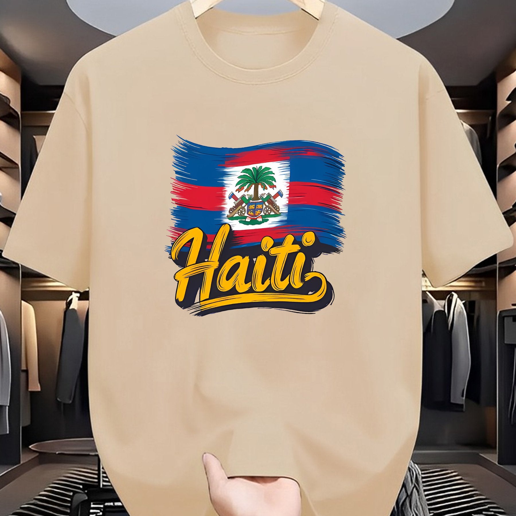 Men's Casual Haiti Graphic Print T-Shirt