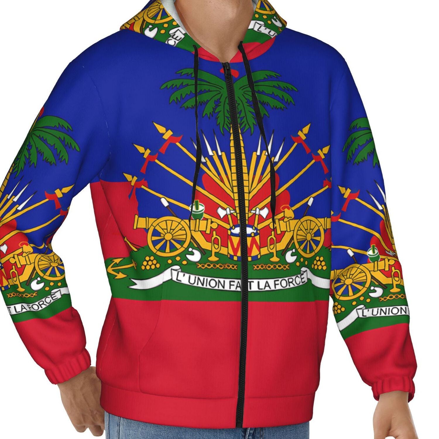 Men’s 3D Skeleton Print Zip Hoodie