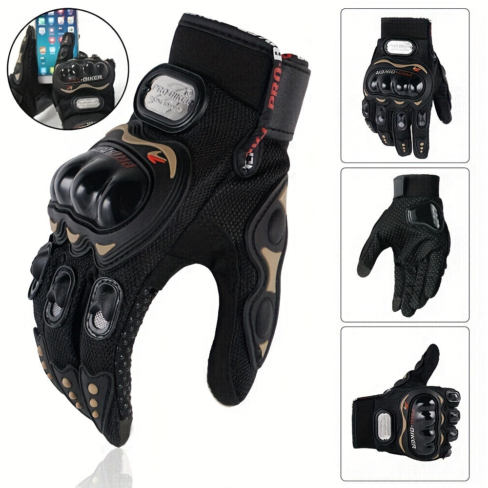 Unisex Four-Season Touchscreen Gloves - Breathable Motorcycle & Cycling Gloves
