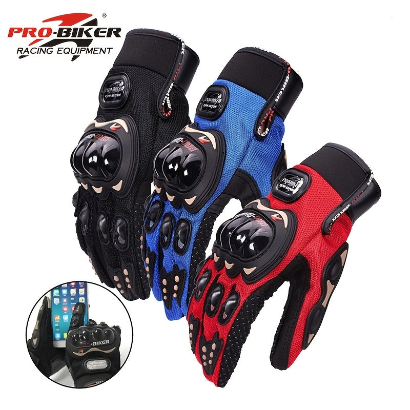Unisex Four-Season Touchscreen Gloves - Breathable Motorcycle & Cycling Gloves