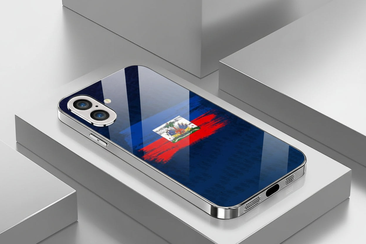 Haitian Heritage Brush Stroke Electroplated Glass Case