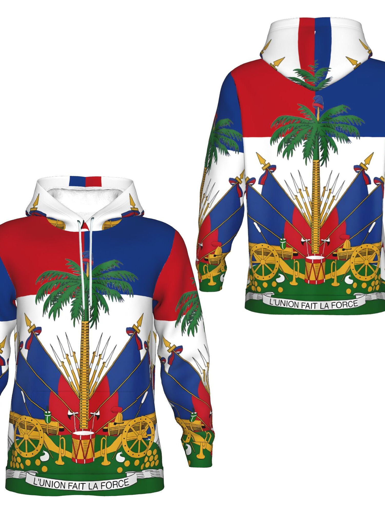 Men’s Tropical Graphic Hoodie – Bold Color Block Streetwear