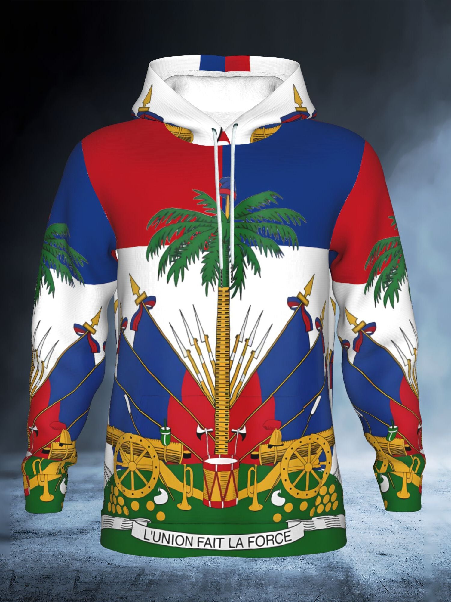 Men’s Tropical Graphic Hoodie – Bold Color Block Streetwear